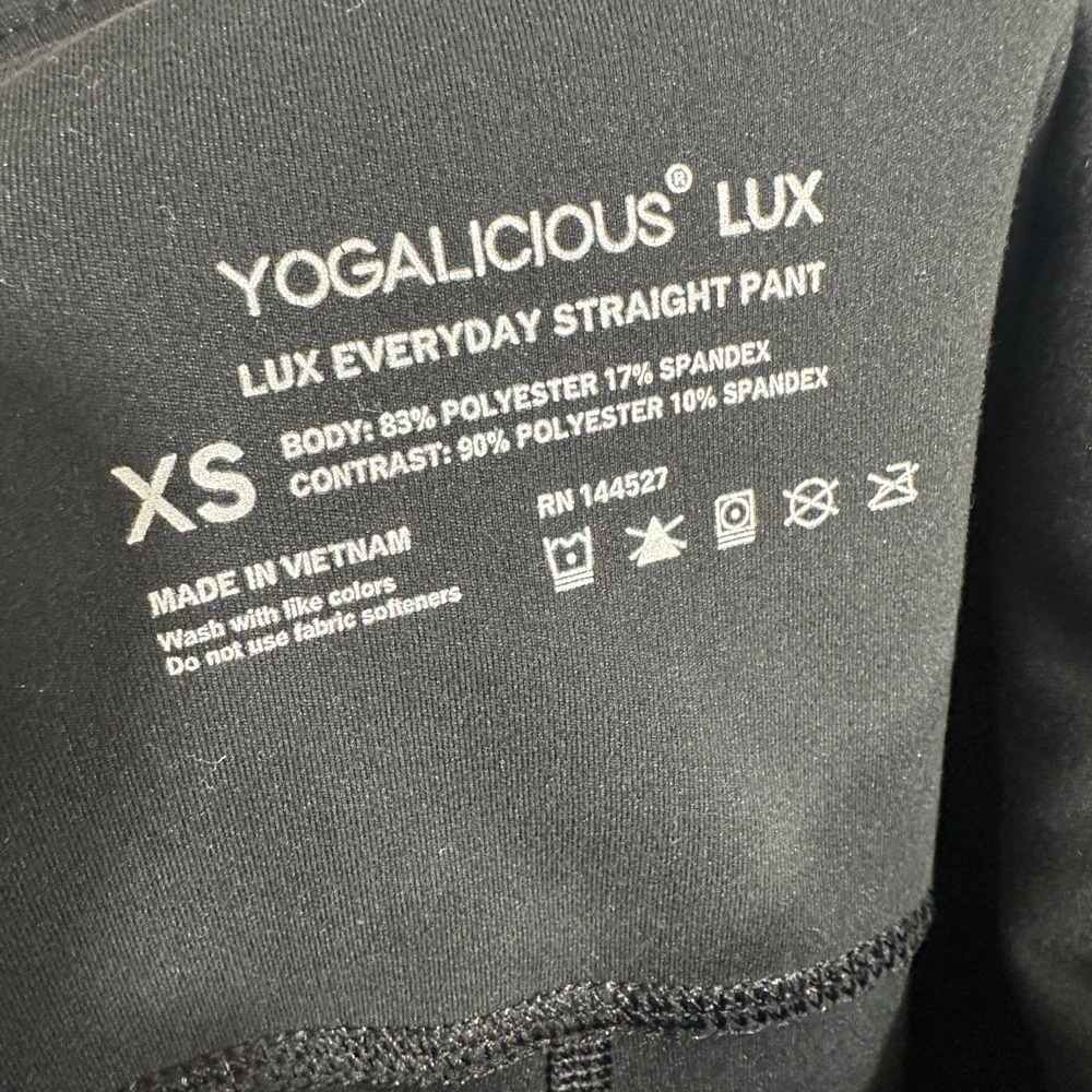 Yogalicious Lux Everyday Straight Pant Women XS Black High Waisted Yoga Pants - Picture 5 of 5